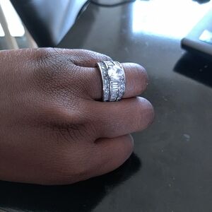 Elegant Silver Crystal Ring Set